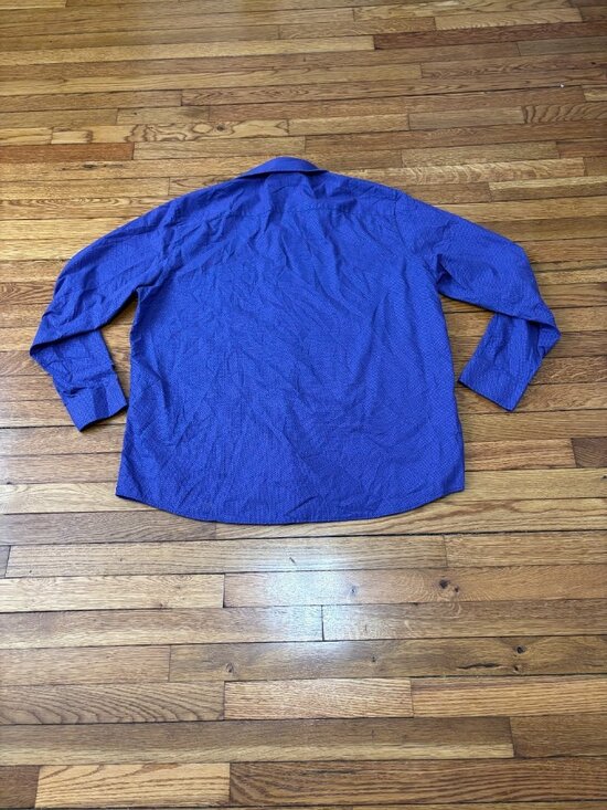 Johnston & Murphy Men's Purple Button Down Dress Shirt Sz 2XL XXL Purple Cotton - Picture 7 of 7